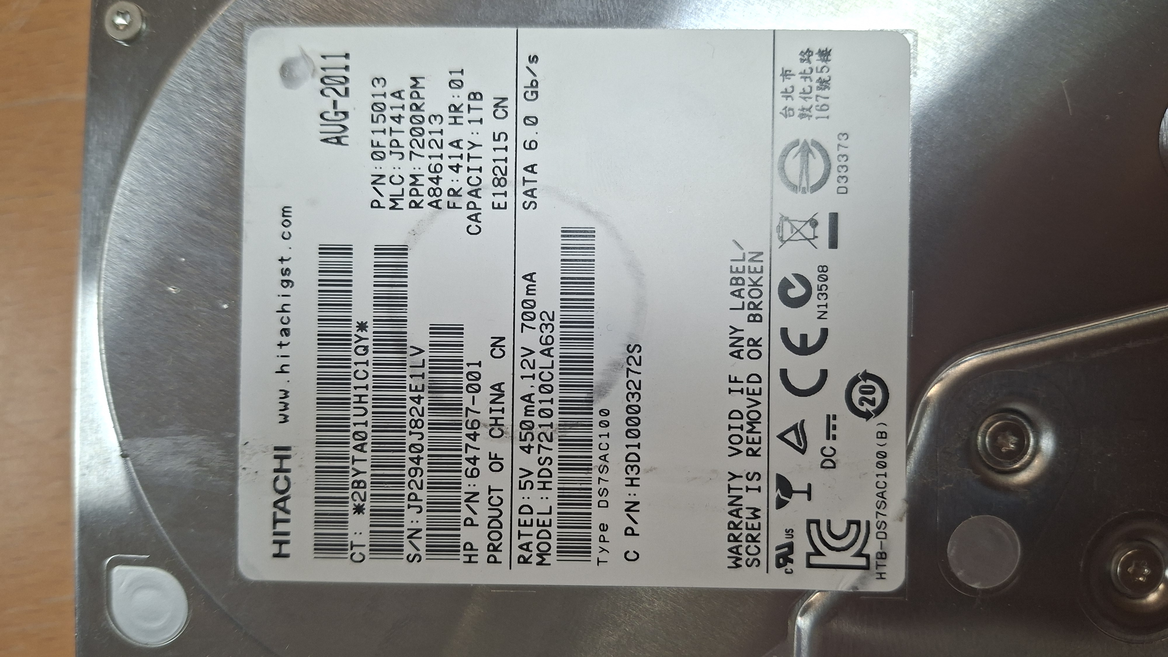 Hitachi HDS721010CLA632
